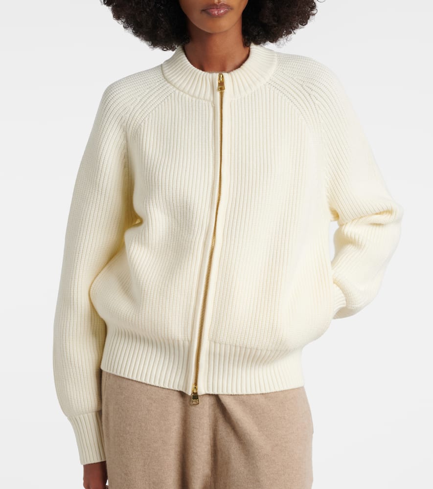 Milo ribbed-knit zip-up cardigan
