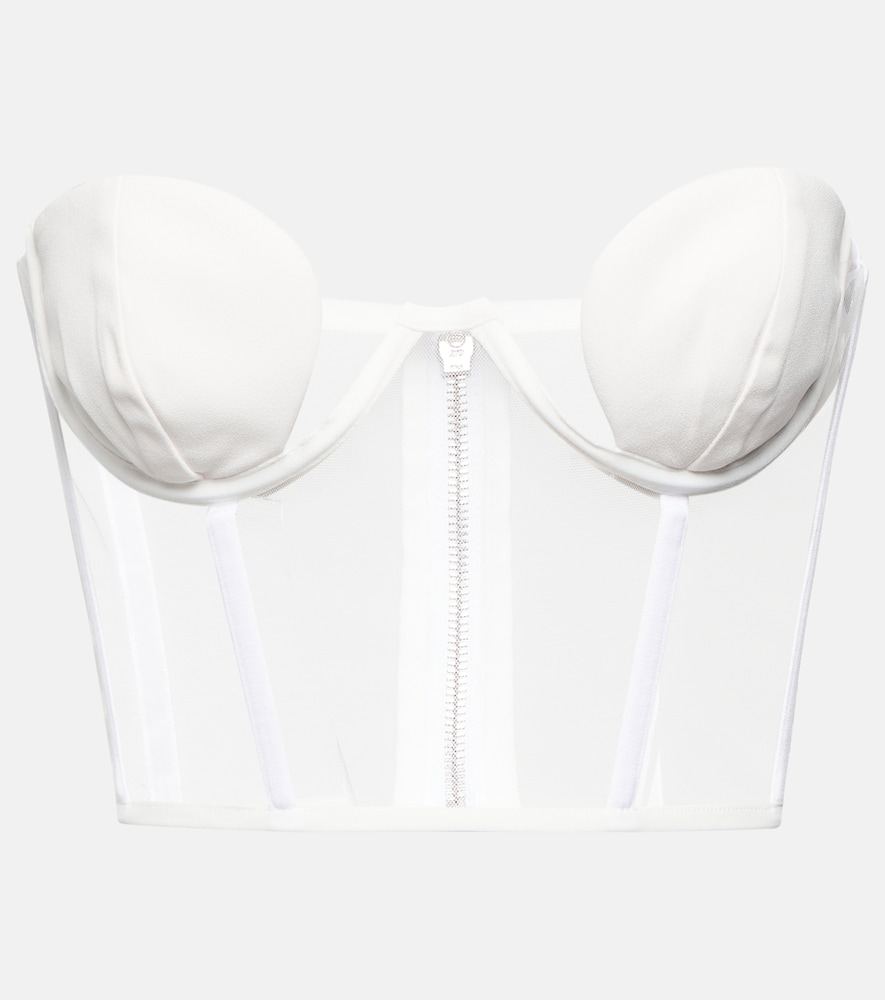 Nensi Dojaka Bridal tulle-paneled crêpe bustier
