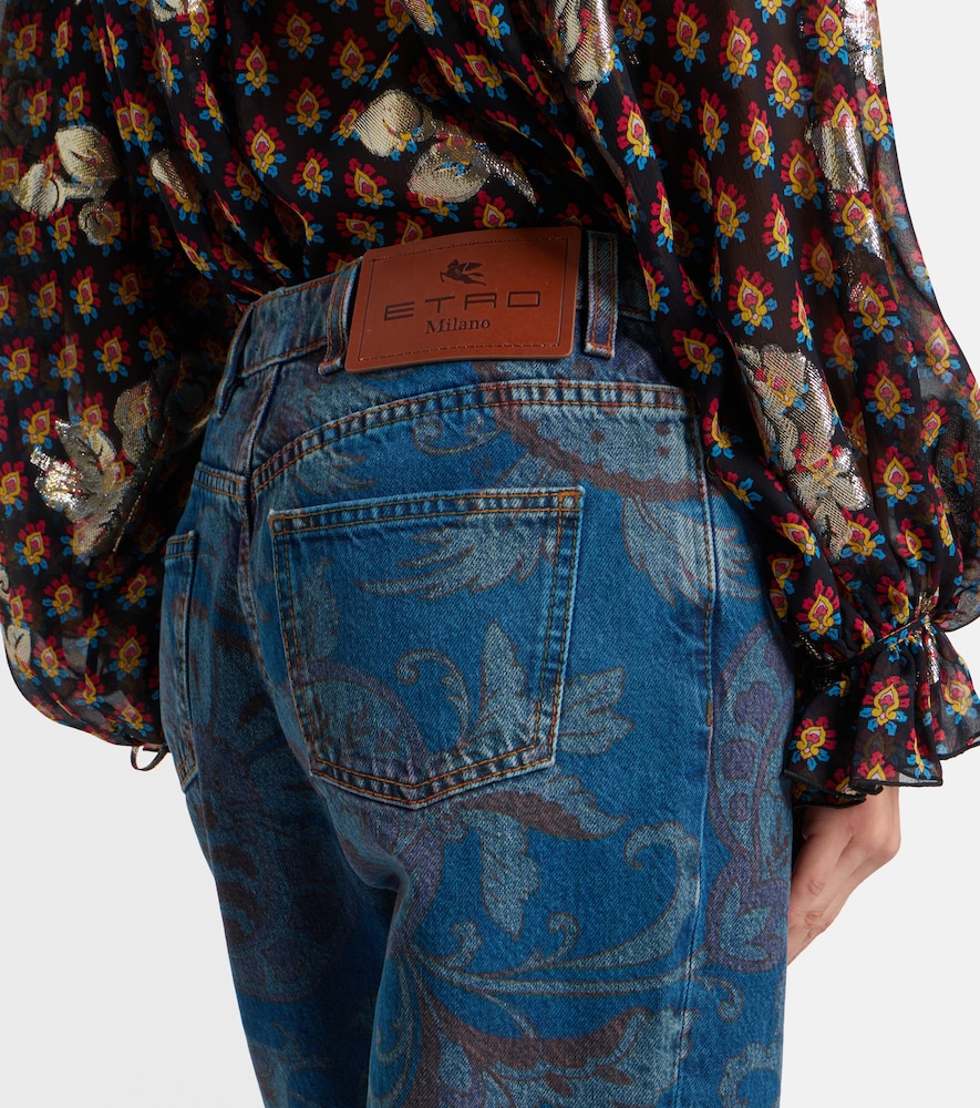 Floral flared jeans