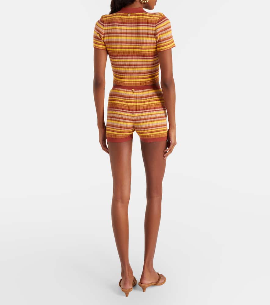Jack ribbed-knit striped shorts