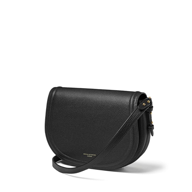 Stella Satchel Crossbody Bag in Black Pebble