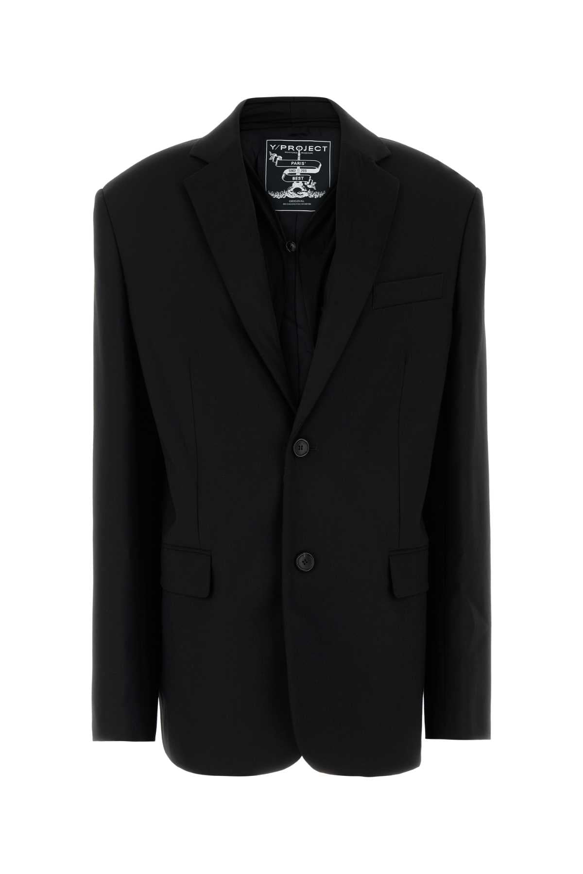 Y Project Draped Lapel Blazer — Black