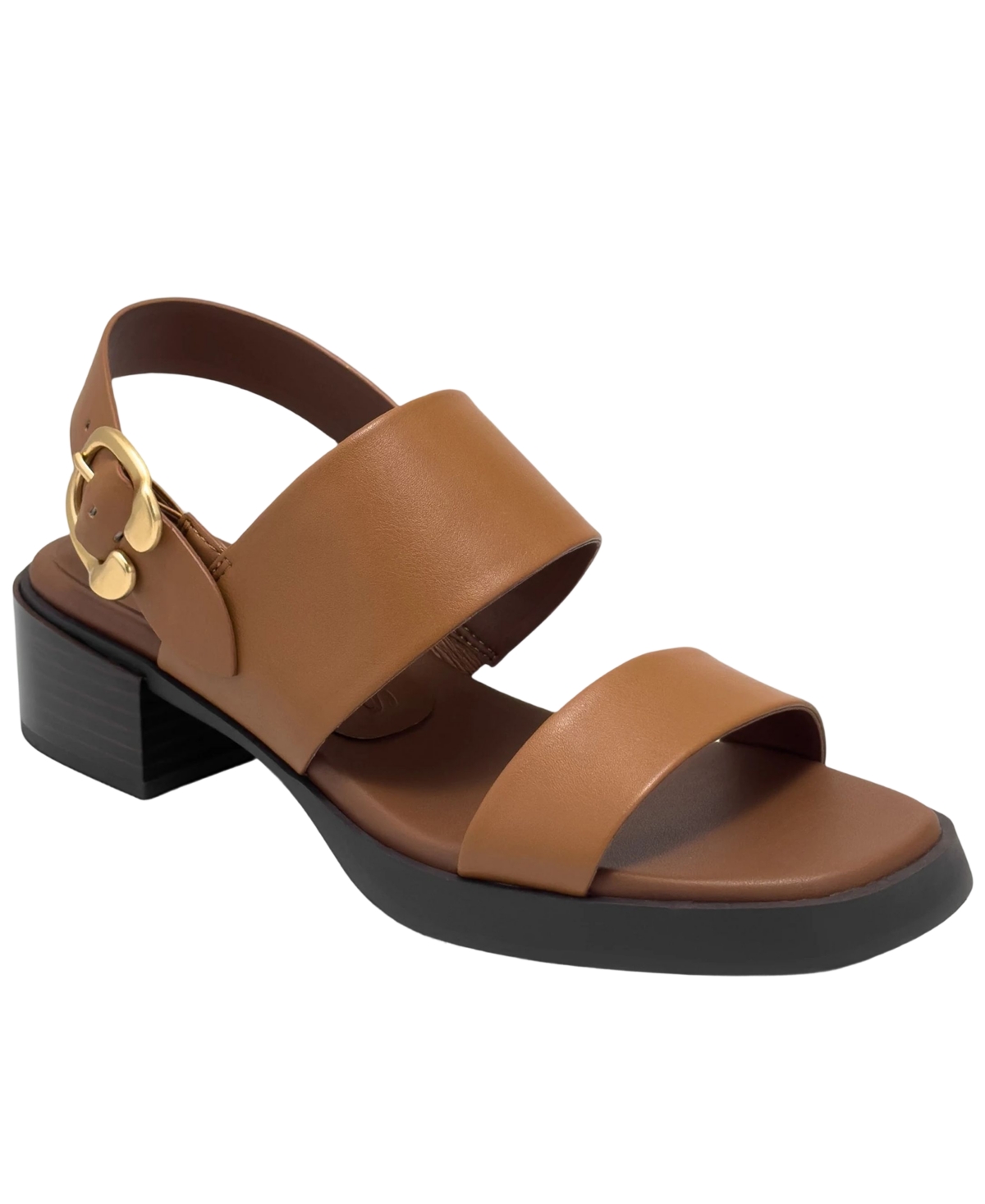 Women's Dove Low Heeled Square Toe Dress Sandals - Tan Basket Raffia