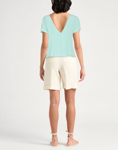 Woman Top Turquoise Size 4 Acetate, Silk