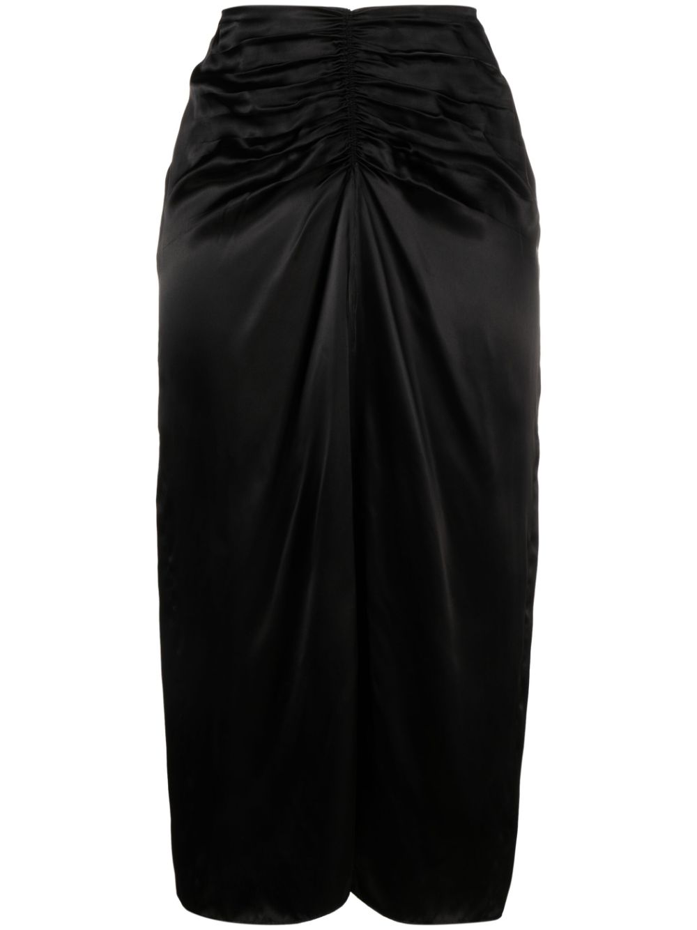 Gathered-waist midi skirt - Black