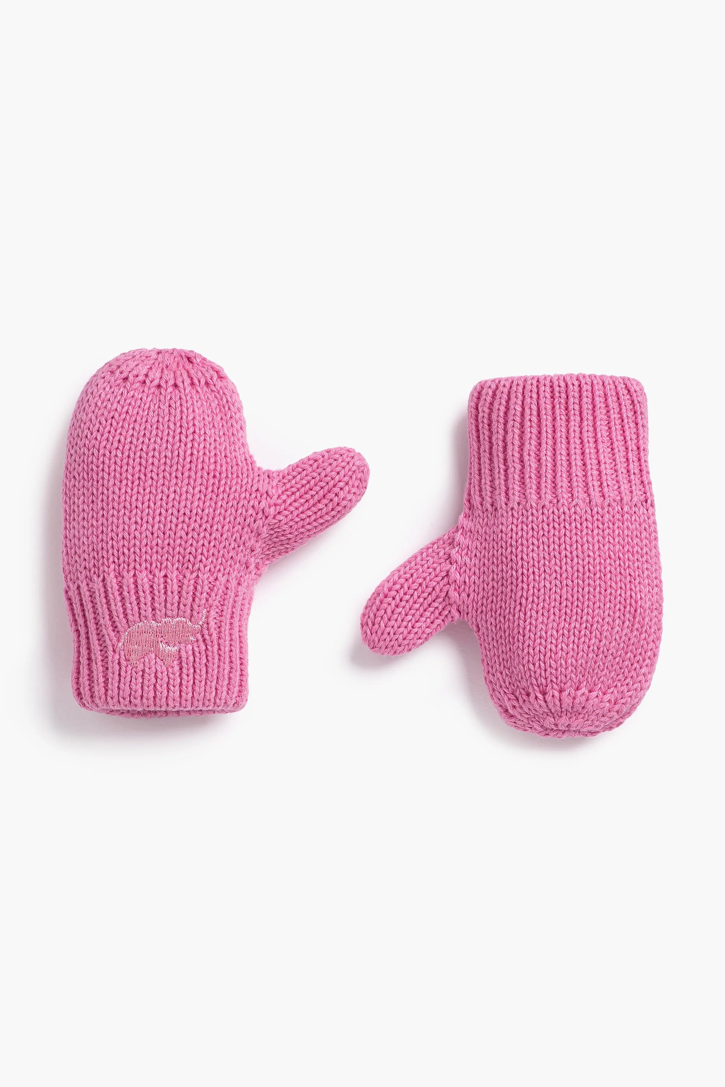 Knit Mittens In Hot Pink | Toddler | : 12-24M | Girl - Monica + Andy Organic Toddler Clothing