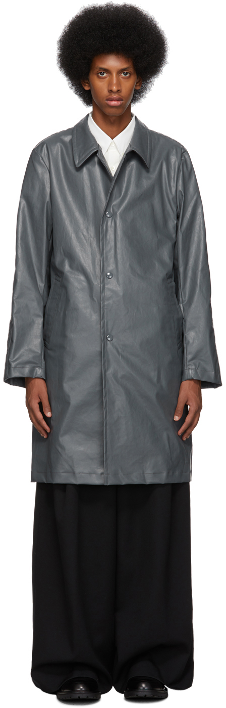 Gray coated cotton coat