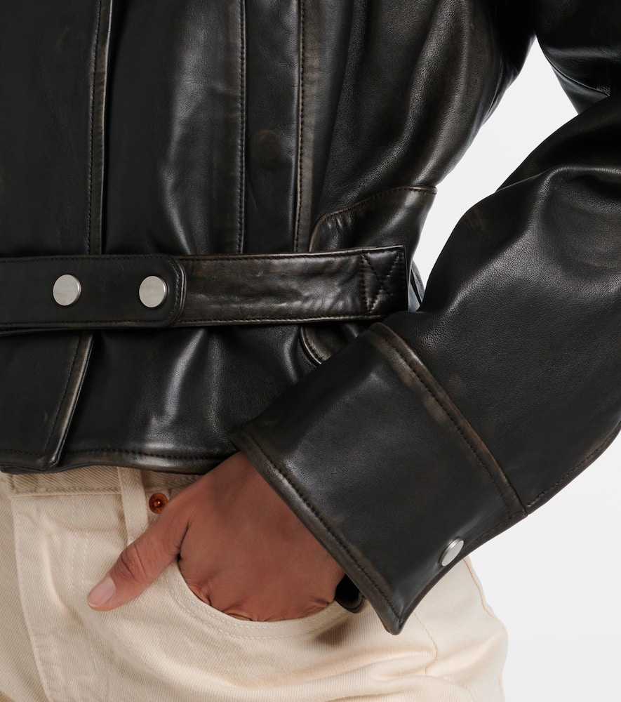 Burnished Eddie leather bomber jacket