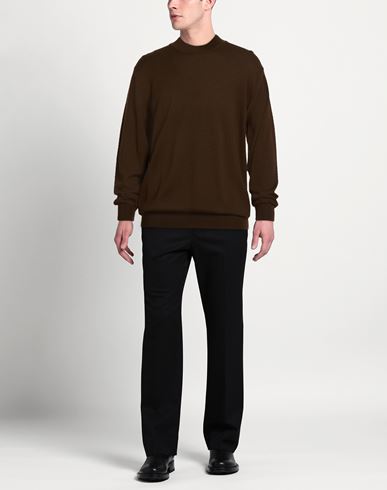 Man Turtleneck Dark brown Size 44 Virgin Wool
