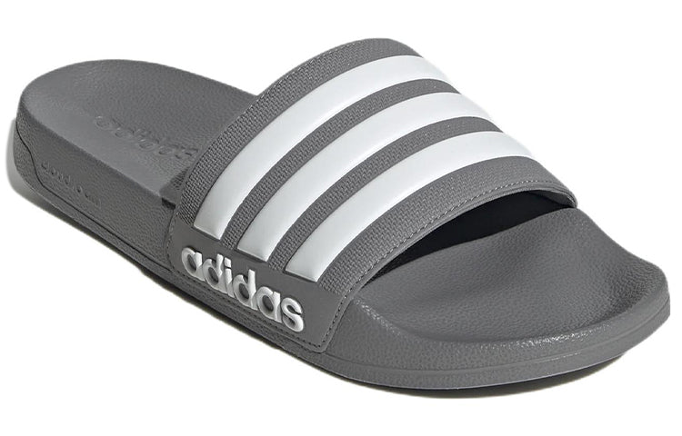 Adilette Shower Slides Cozy Wear-Resistant Unisex Grey Slippers 'Grey White'