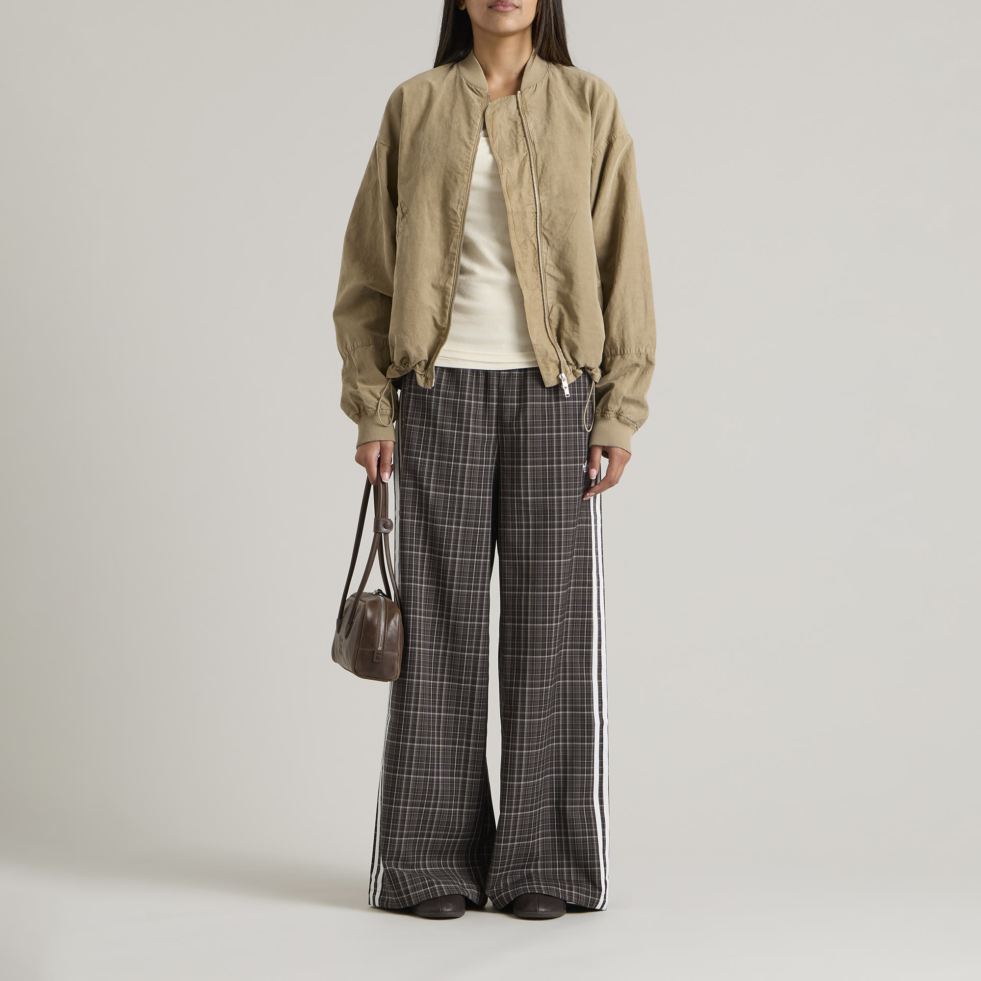 Women's Check Track Pant Night Brown
