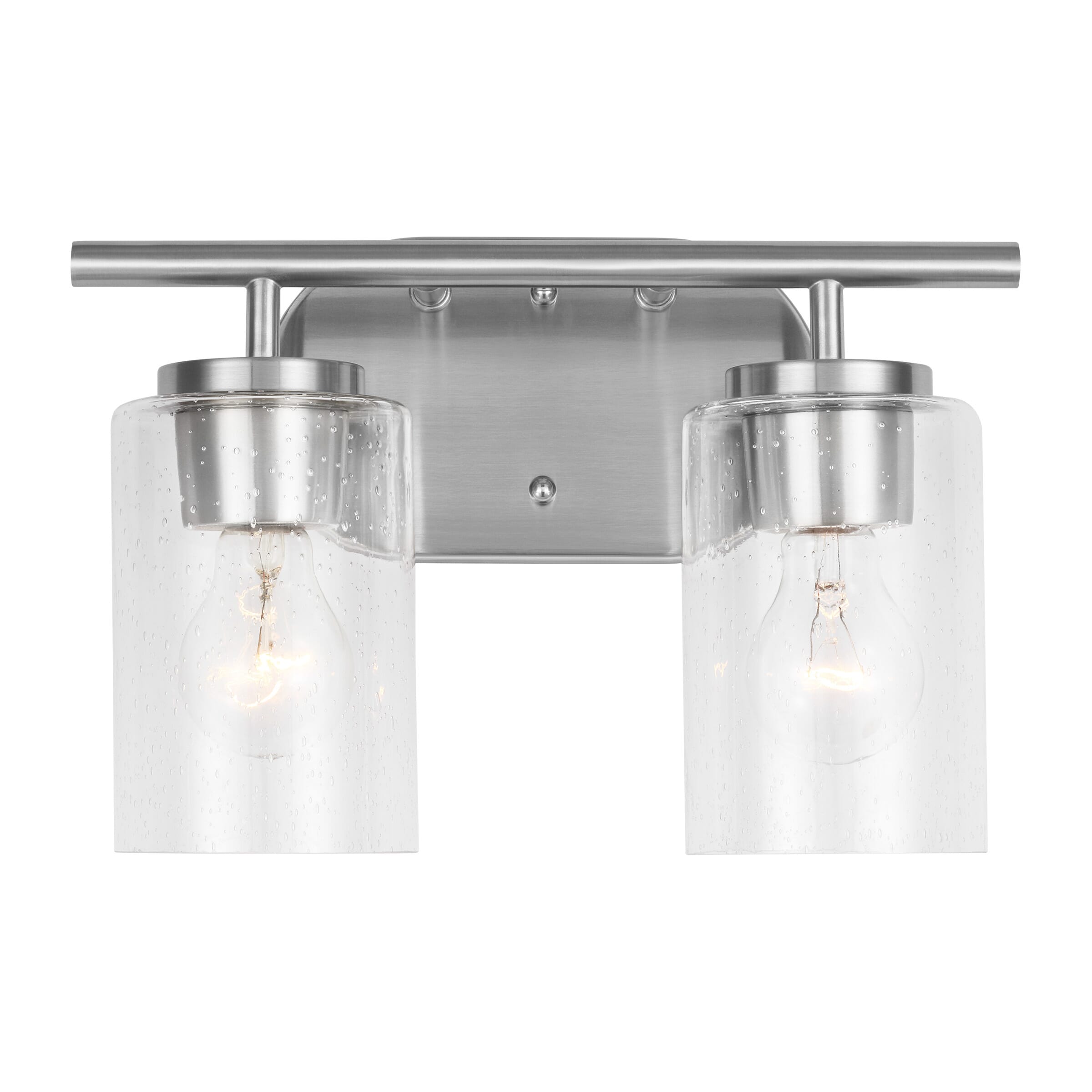 Oslo 2-Light Bathroom Vanity Light in Brushed Nicke