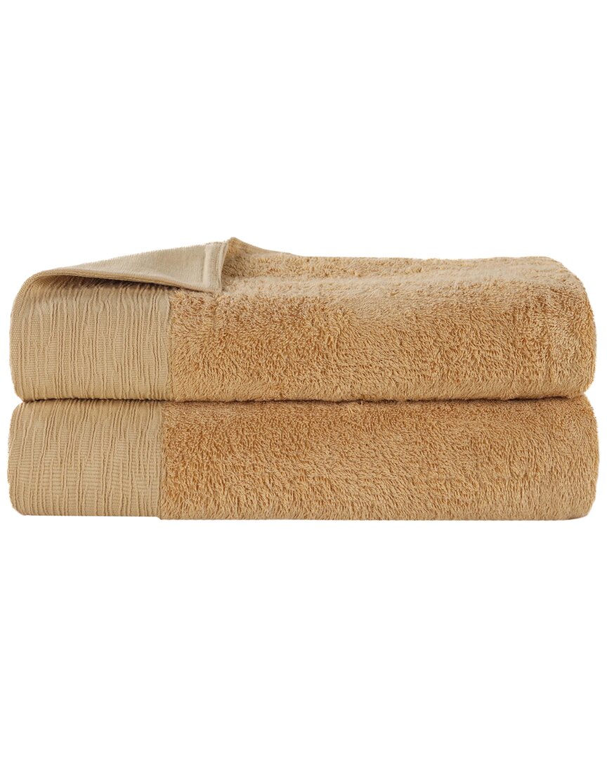 Superior Set of 2 Rayon Eco-Friendly Fluffy Soft Modern Solid Bath Sheets