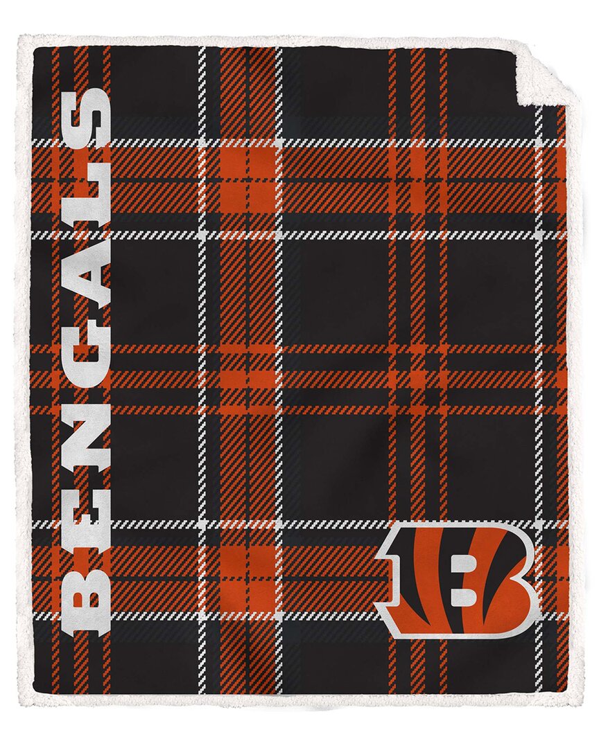 Cincinnati Bengals Nfl Team Classic Plaid Sherpa Throw