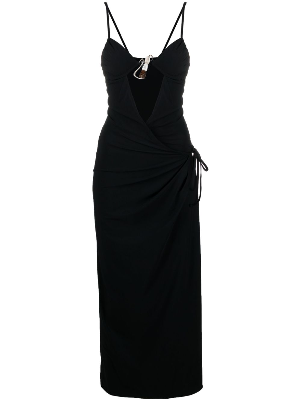 Nebular wrap midi dress - Black
