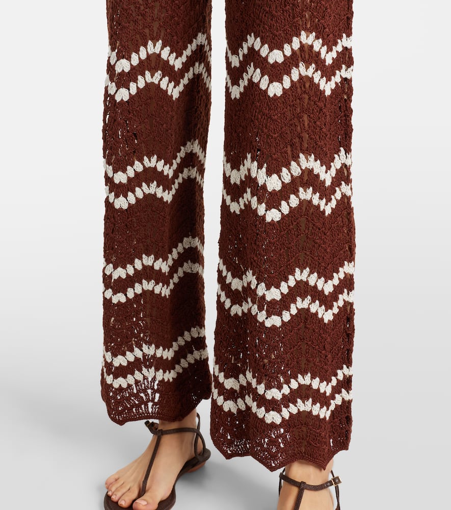 Crochet cotton straight pants