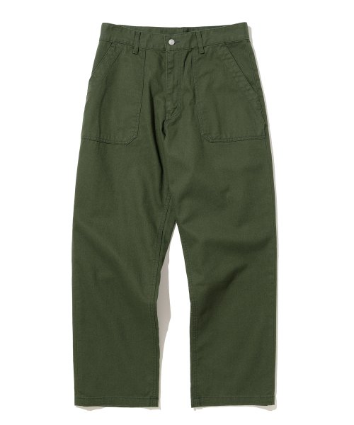 Cotton fatigue pants wide fit khaki