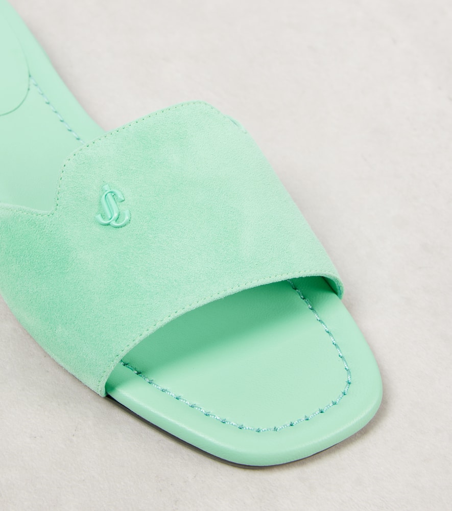 Logo suede slides