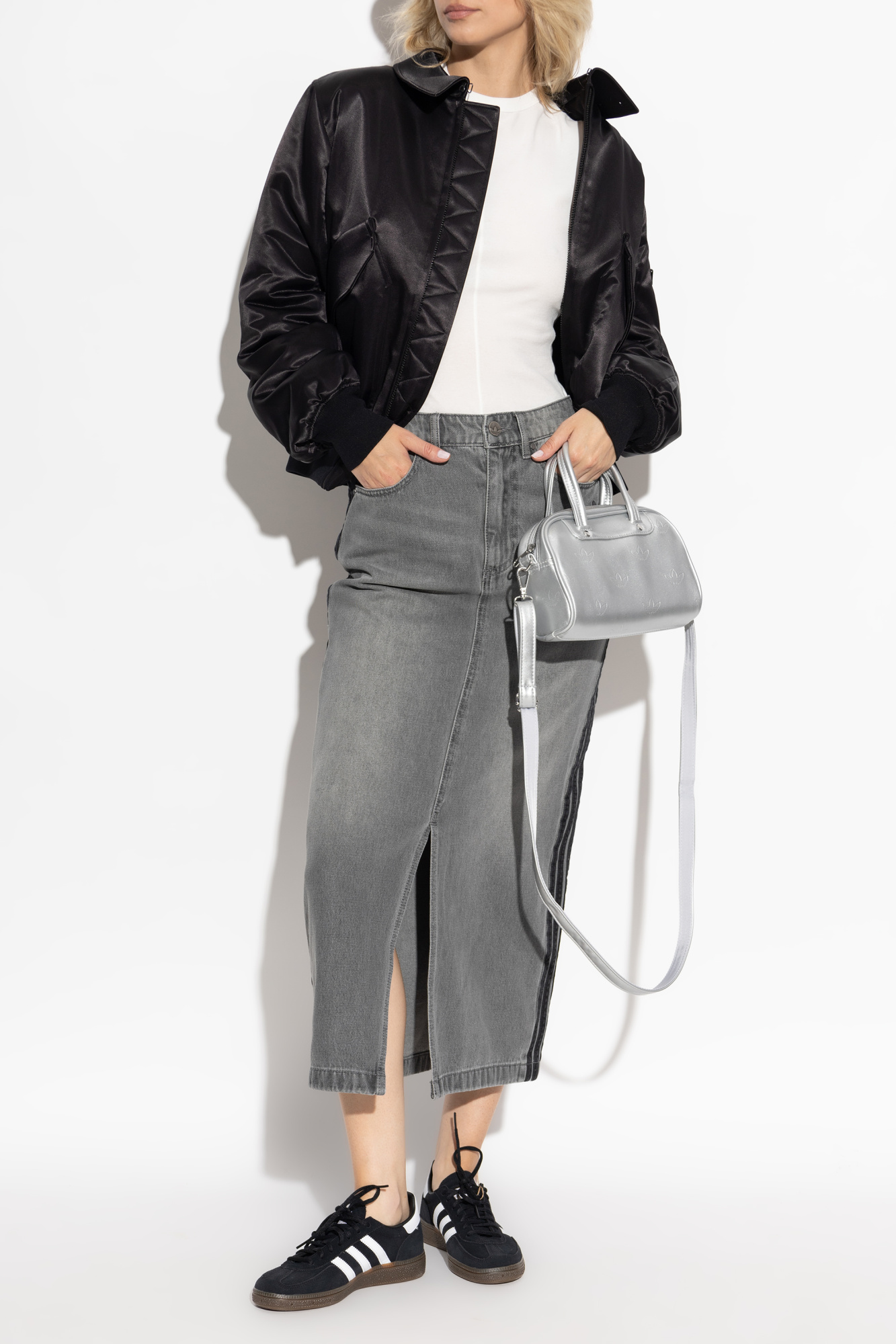 Denim Skirt, Women's, Grey