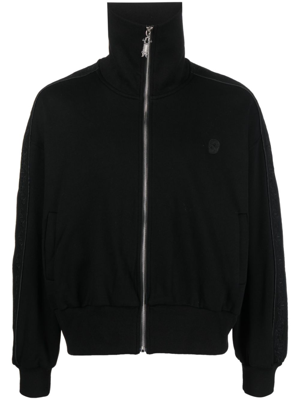 Logo-embroidered zip-up sweatshirt - Black