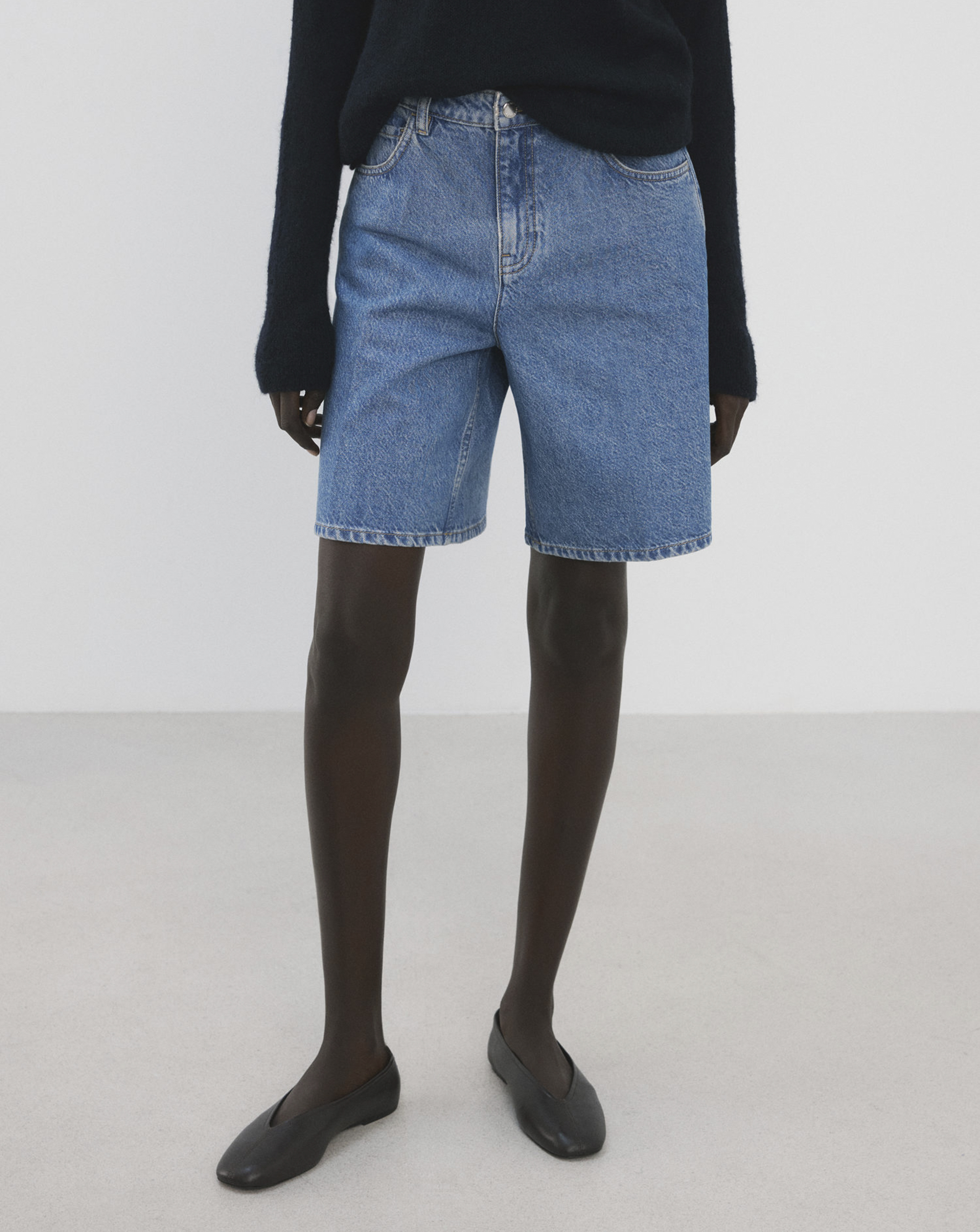 Mango High-Waist Straight-Fit Bermuda