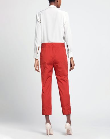 Woman Pants Tomato red Size 6 Cotton, Polyamide, Elastane