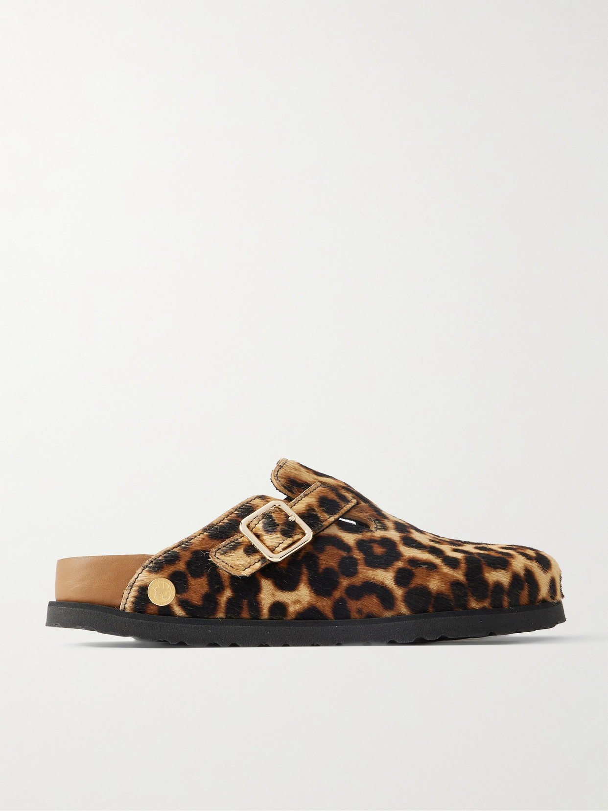 1774 - Boston Calf Hair Clogs - Leopard print