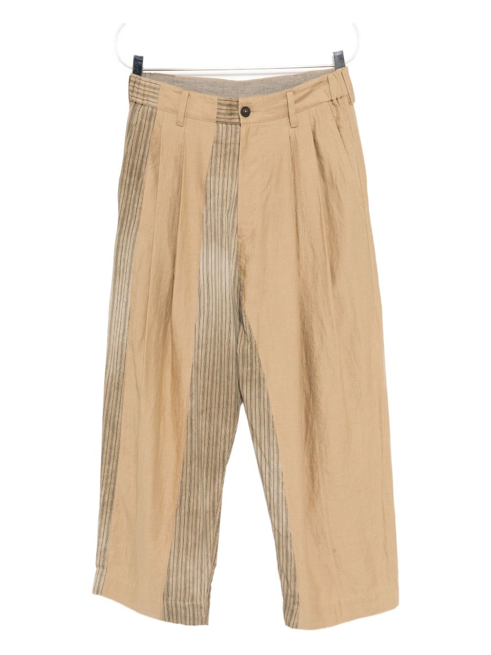 Collaged wide-leg trousers - Brown