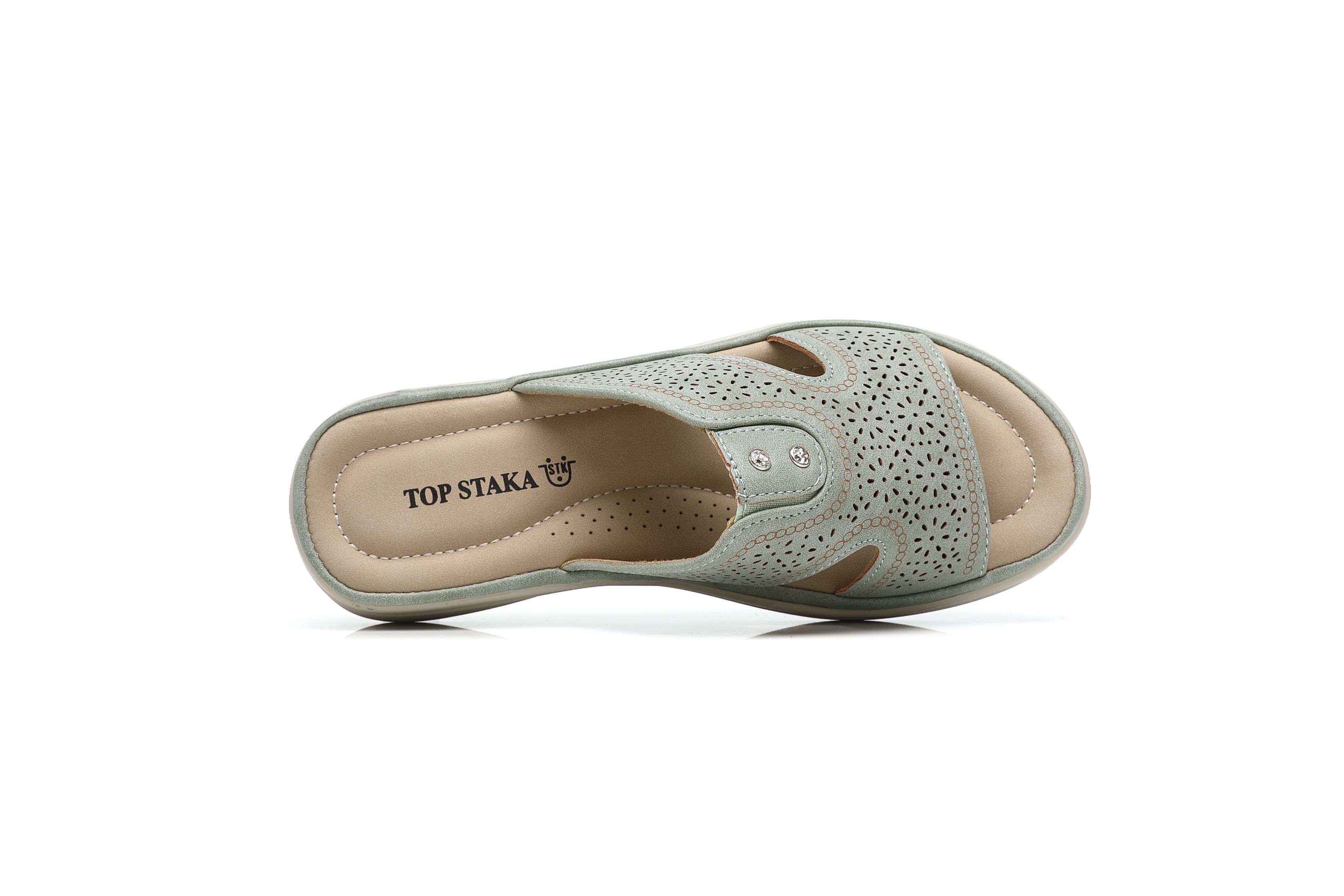 Ivachy Cushioned Cut Out Mule Lightweight Slide Sandals In Green