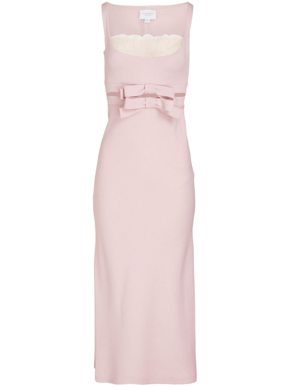 Bow-detail crepe midi dress - Pink