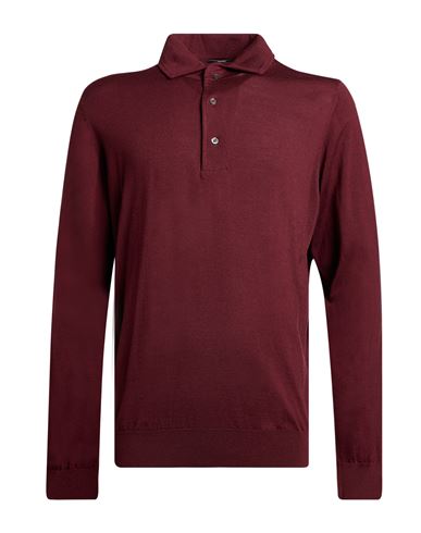Man Sweater Burgundy Size 38 Merino Wool