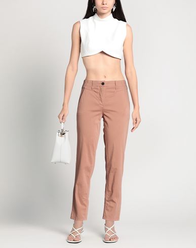 Woman Pants Antique rose Size 10 Cotton, Elastane