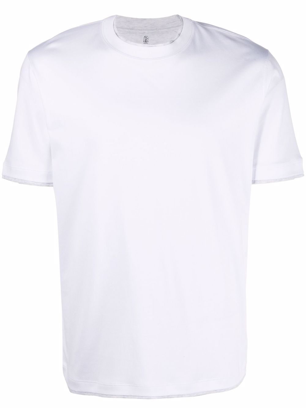 Layered-trim cotton T-Shirt - White