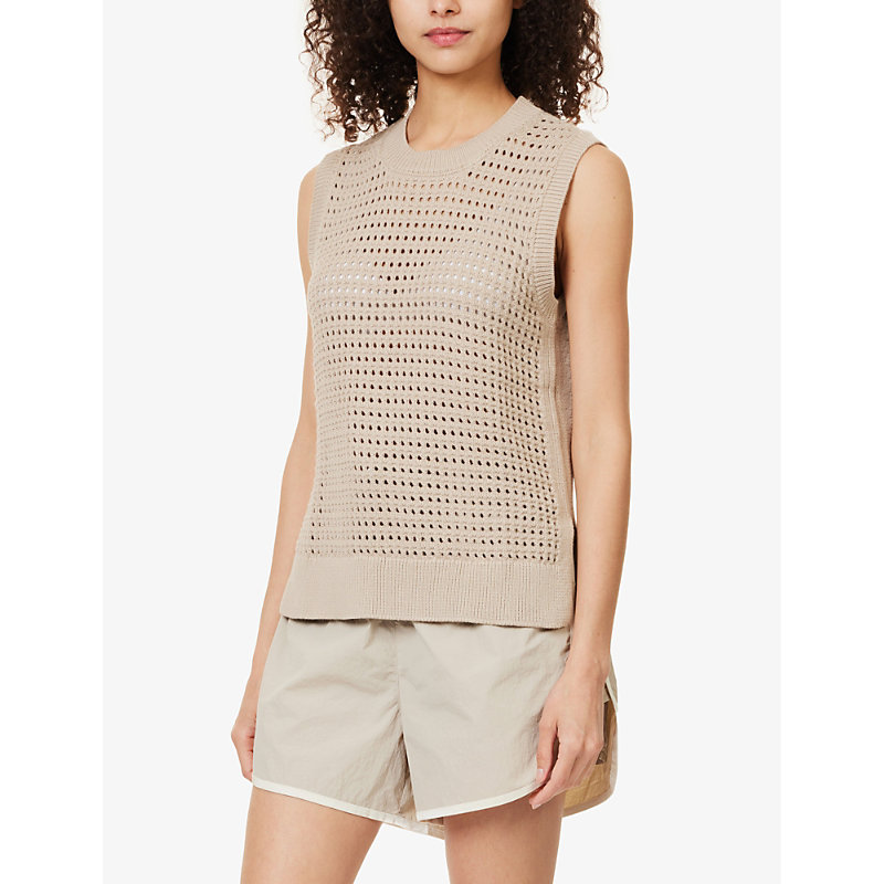 Womens Cashmere Stone Darin Boxy-fit Cotton-knit Jumper XS