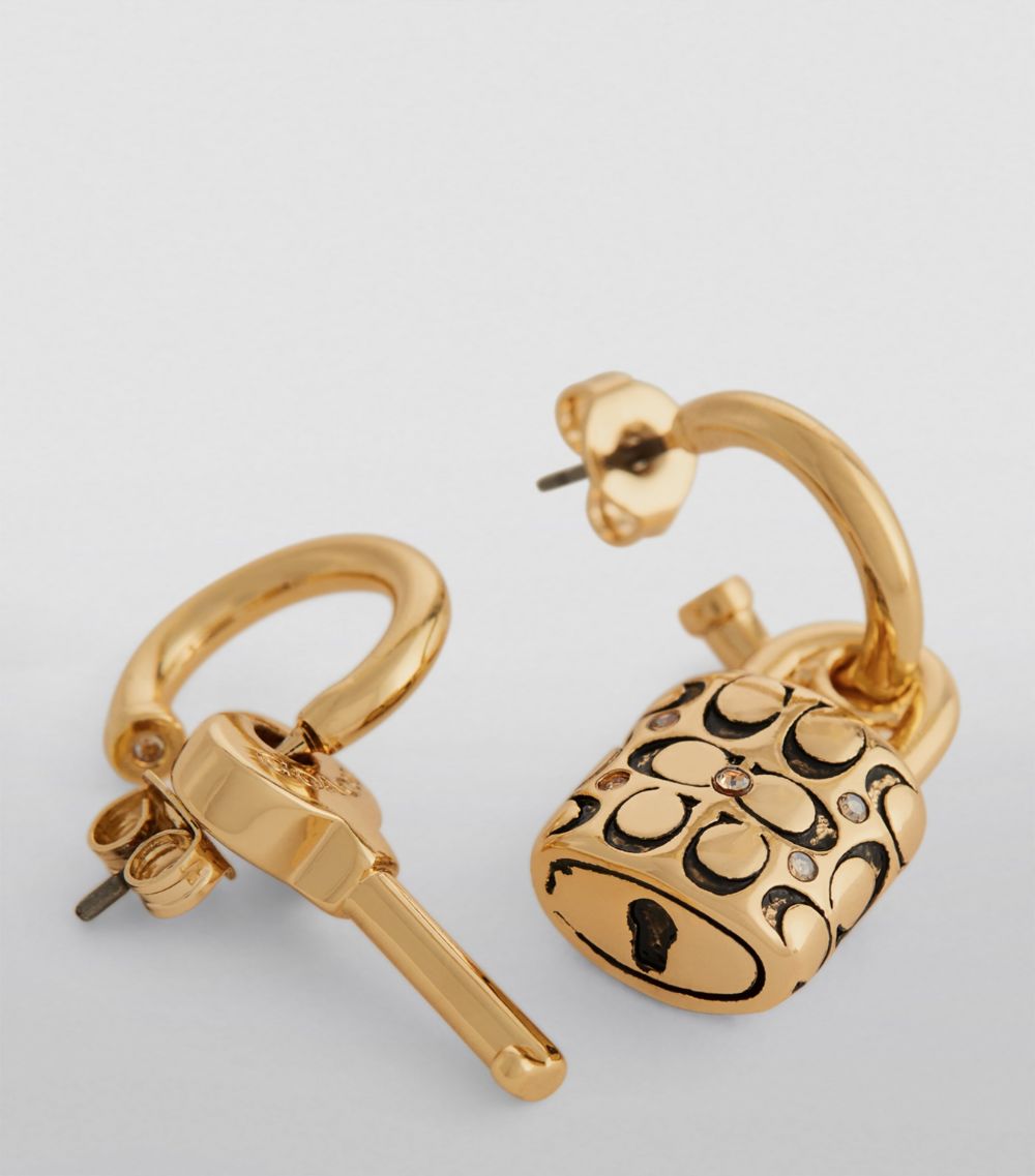 Padlock Key Earrings
