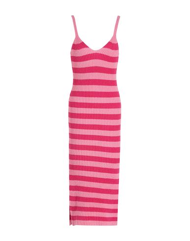 Organic Cotton Striped Knit Midi Dress Woman Midi dress Pink Size L Organic cotton