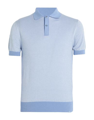 Man Sweater Light blue Size XL Cotton, Cashmere