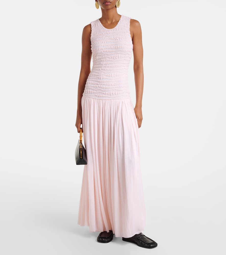Shirred maxi dress