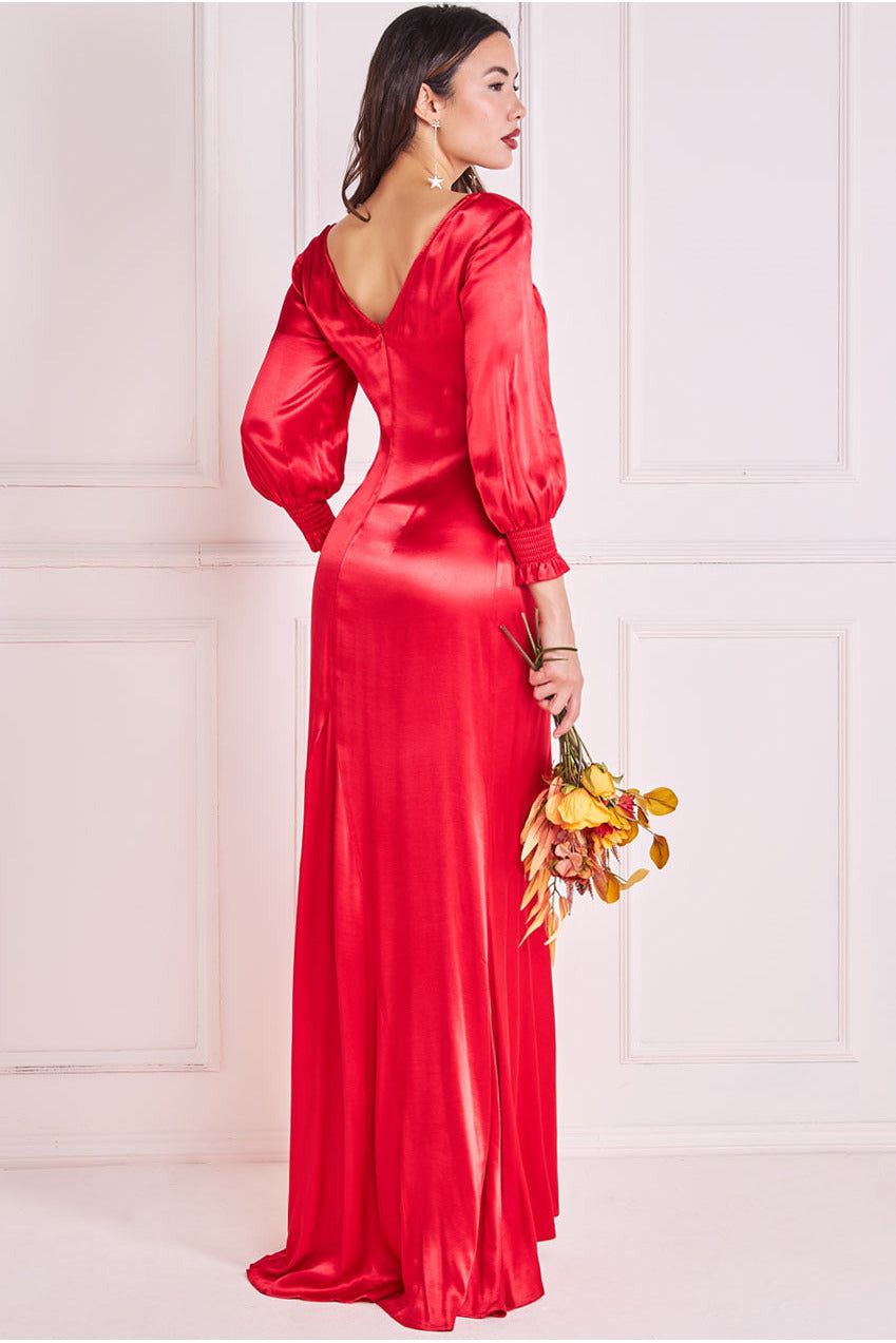 Satin Viscose Front Split Maxi