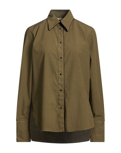 Woman Shirt Military green Size 2 Cotton