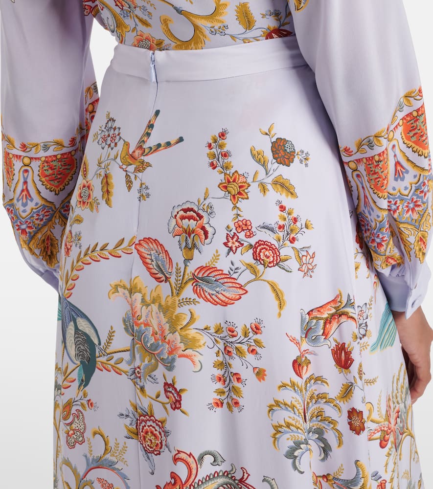 Printed silk maxi skirt