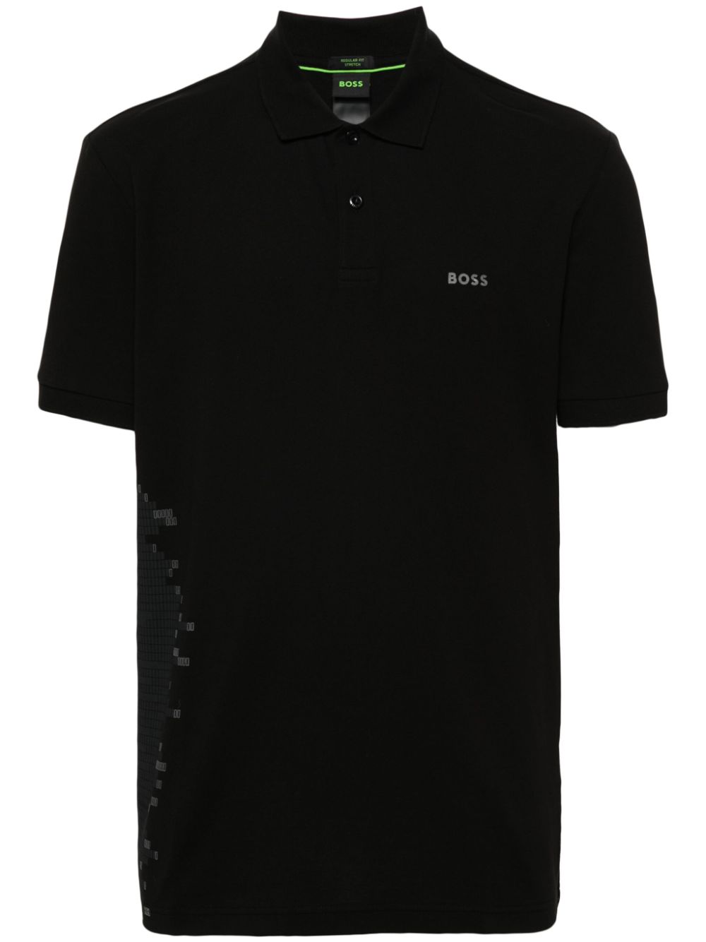 Logo-rubberised piqué polo shirt - Black