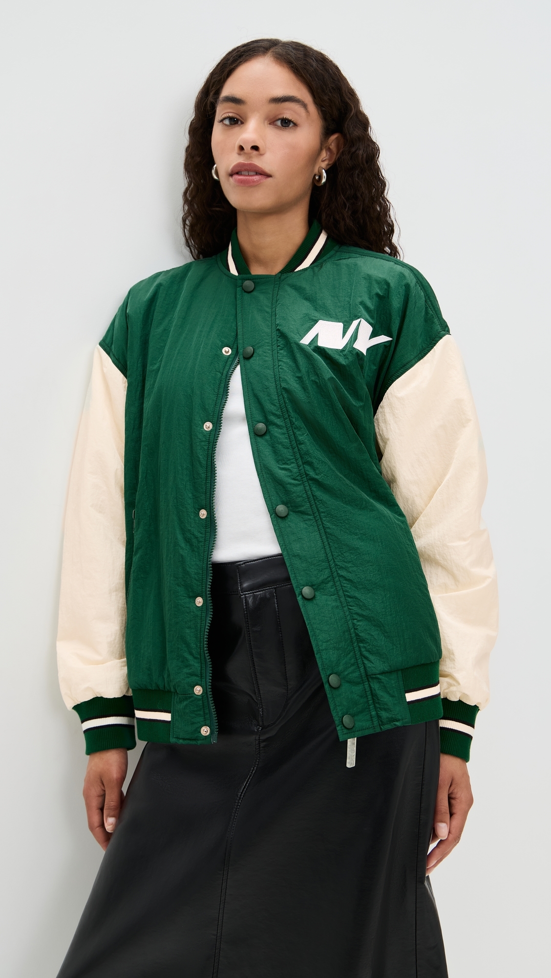 Jets Colorblock Bomber Jacket Jets Green/Sugar Swizzle