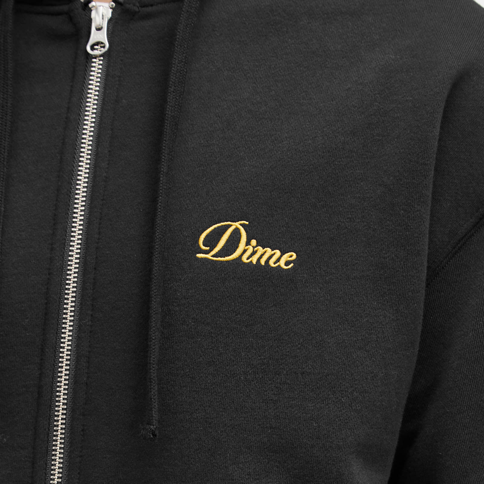 Men's Cursive Small Logo Zip-Hoodie in Black