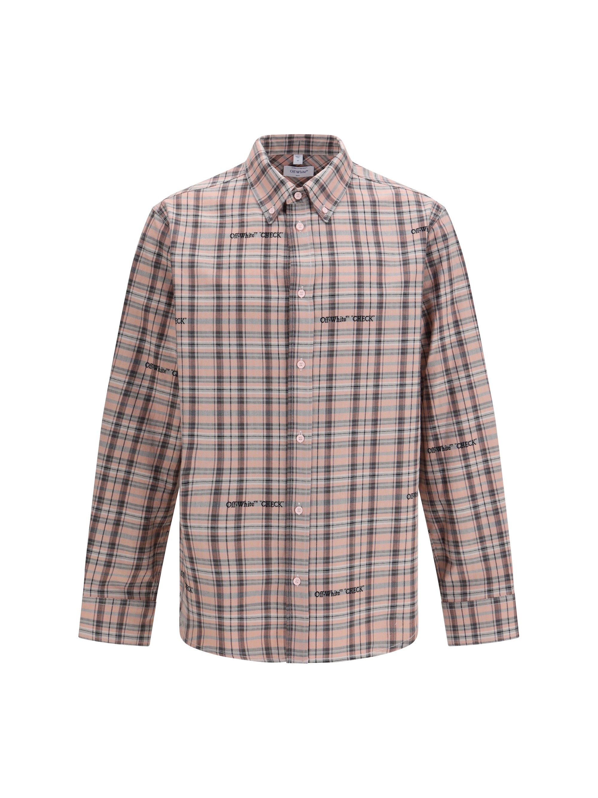 Embroidered Logo Flannel Shirt — Pink