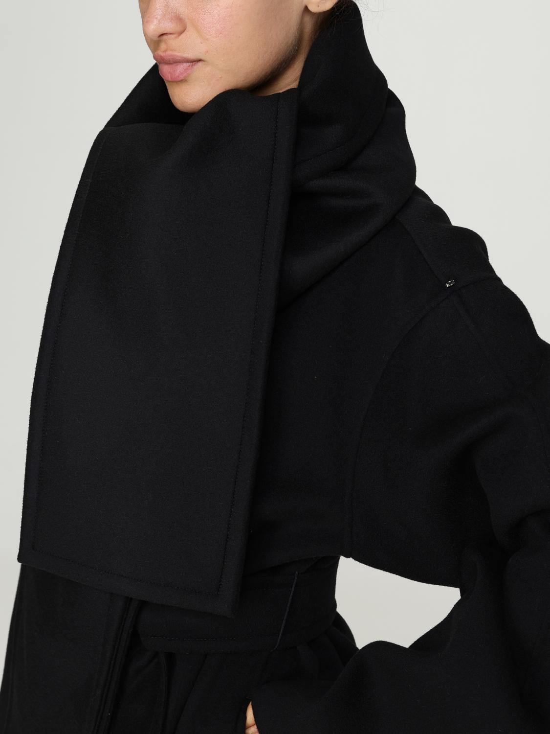 Shawl-collar belted coat - Black
