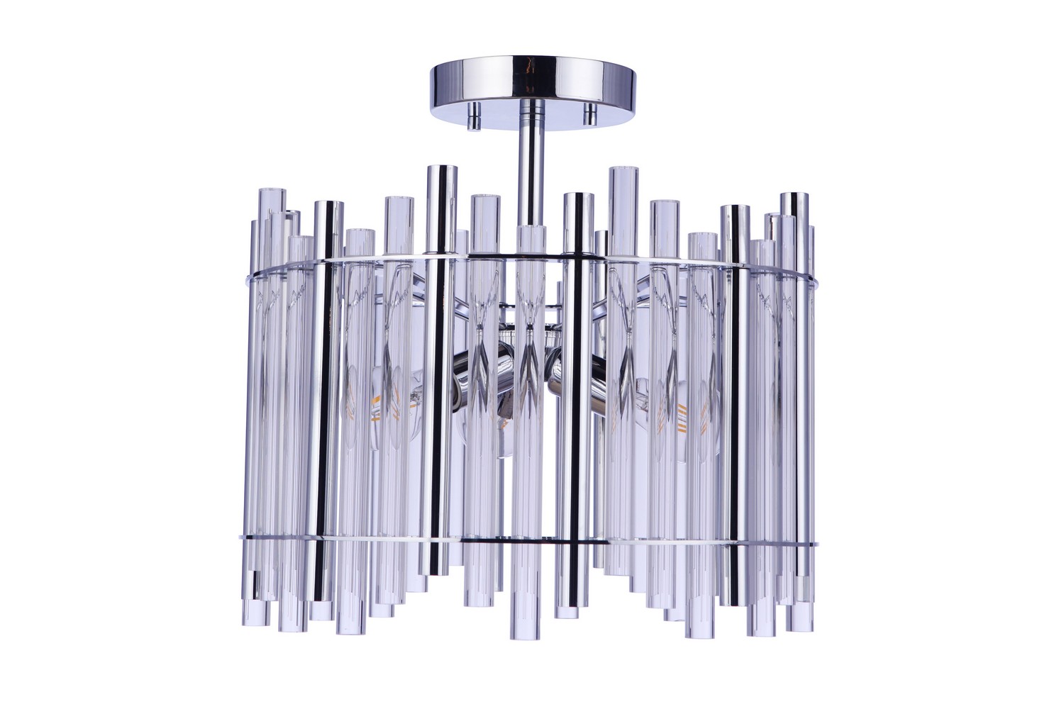 Chrome Three Light Semi Flush Mount from the Reveal Collection
