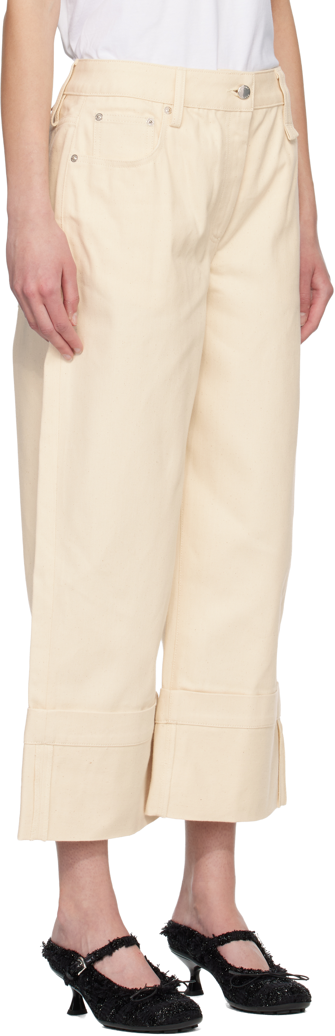 Off-White Straight Leg Bow Loop Jeans