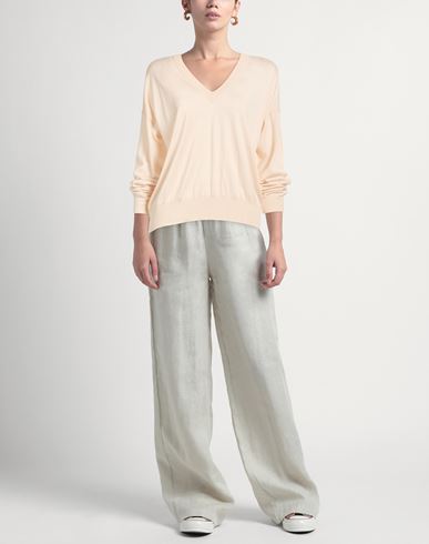 Woman Sweater Cream Size 2 Silk, Cashmere
