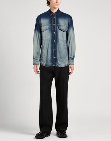 Man Denim outerwear Blue Size 40 Cotton, Elastane
